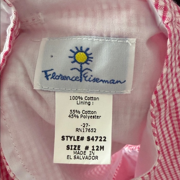 Pink Gingham Baby Romper with Floral Accents - Picture 3 of 3